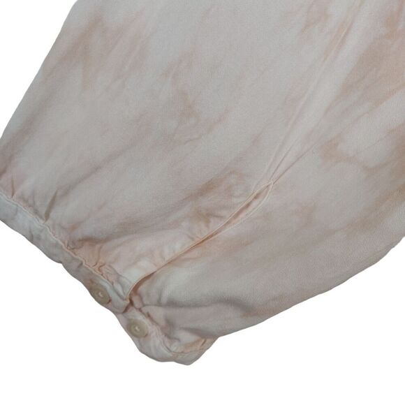 Torrid Peach Tie Dye Peasant Top Size 2X Ruffle V-Neck 3/4 Sleeves Boho NWT - Picture 5 of 10